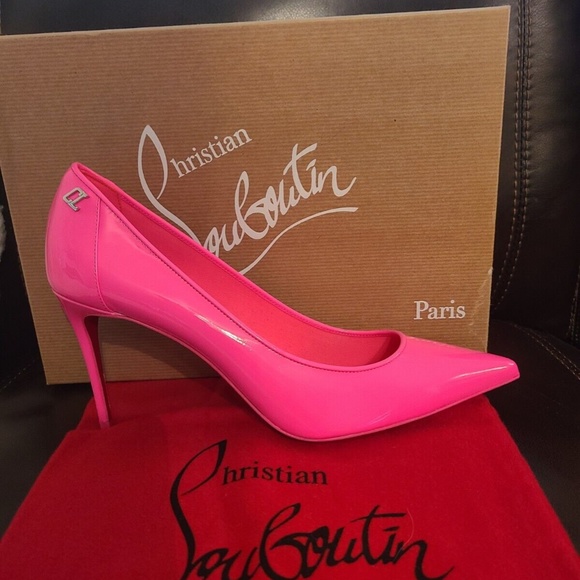 New Christian Louboutin Sporty Kate 85, Hot Pink Poupidou, 38.5 Valentine's Day - Picture 3 of 6